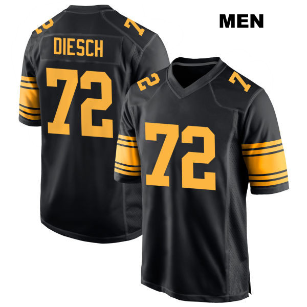 Kellen Diesch Stitched Pittsburgh Steelers Mens Alternate Number 72 Black Game Football Jersey