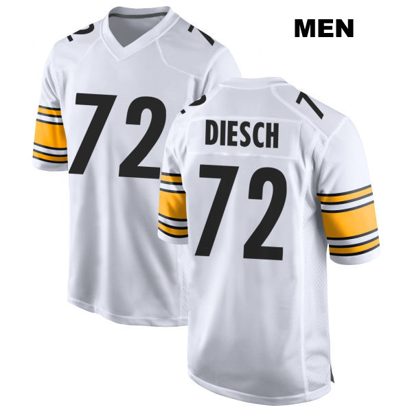 Kellen Diesch Pittsburgh Steelers Away Mens Number 72 Stitched White Game Football Jersey