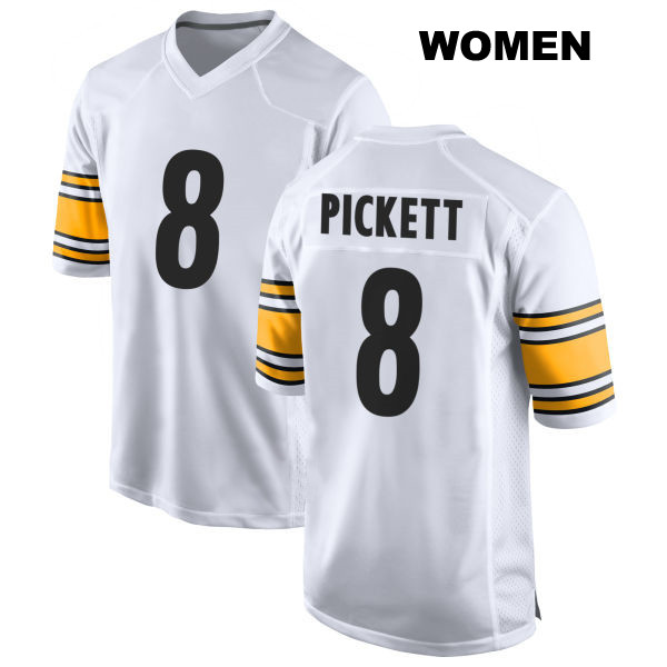 Kenny Pickett Pittsburgh Steelers Womens Stitched Number 8 Away White Game Football Jersey