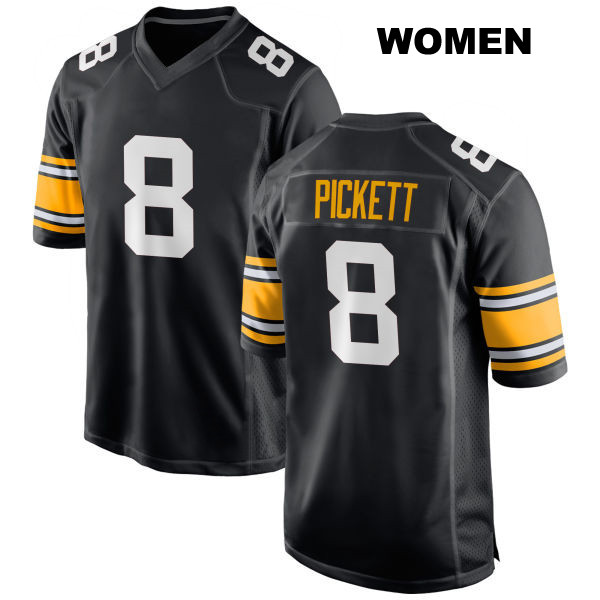 Home Kenny Pickett Pittsburgh Steelers Womens Stitched Number 8 Black Game Football Jersey