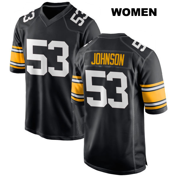 Kyron Johnson Pittsburgh Steelers Stitched Womens Home Number 53 Black Game Football Jersey