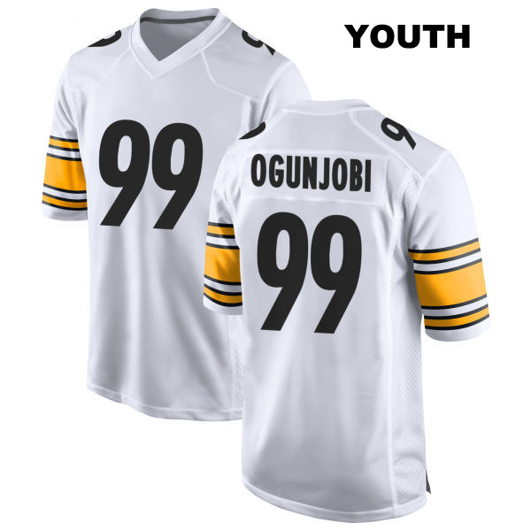 Stitched Larry Ogunjobi Pittsburgh Steelers Youth Number 99 Away White Game Football Jersey