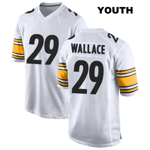 Levi Wallace Stitched Pittsburgh Steelers Youth Away Number 29 White Game Football Jersey