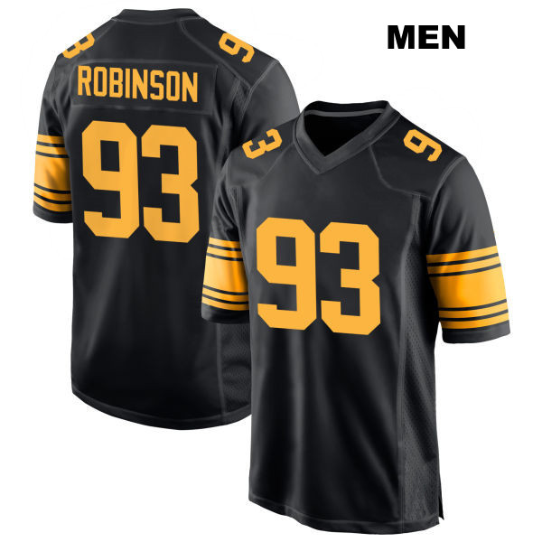 Mark Robinson Stitched Alternate Pittsburgh Steelers Mens Number 93 Black Game Football Jersey