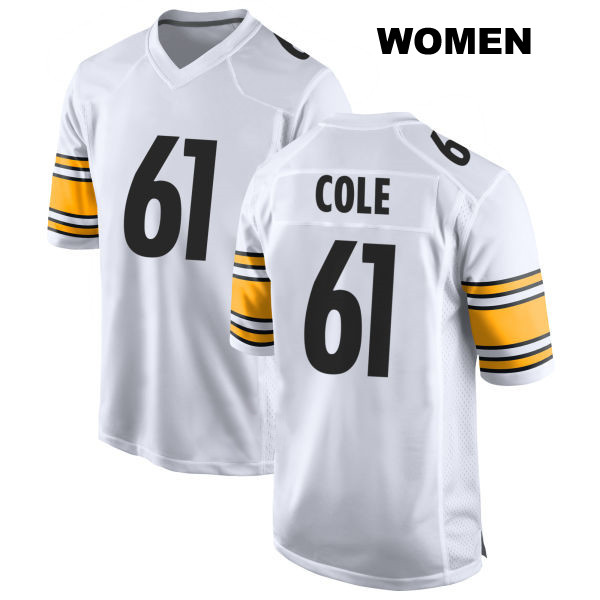 Mason Cole Away Pittsburgh Steelers Womens Number 61 Stitched White Game Football Jersey