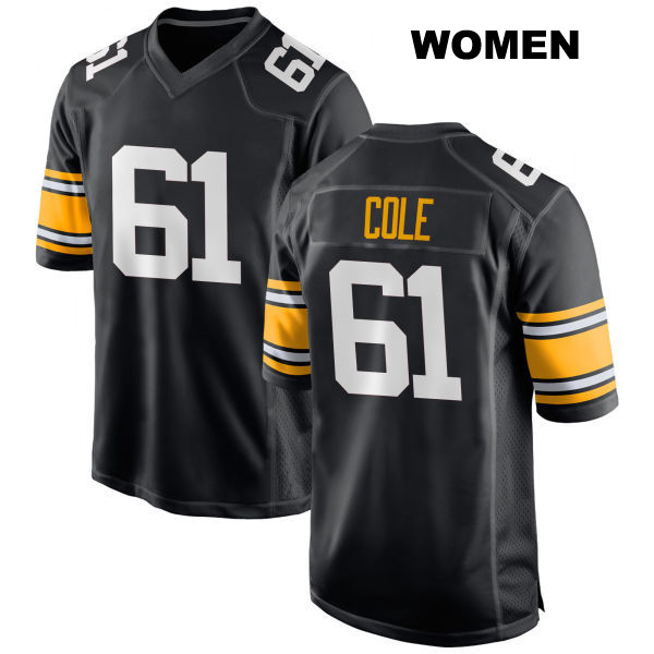 Mason Cole Home Pittsburgh Steelers Womens Stitched Number 61 Black Game Football Jersey