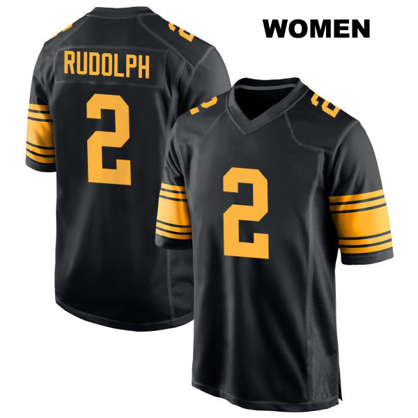 Mason Rudolph Pittsburgh Steelers Stitched Womens Number 2 Alternate Black Game Football Jersey