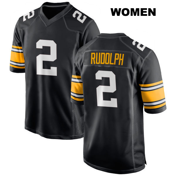 Mason Rudolph Pittsburgh Steelers Womens Home Stitched Number 2 Black Game Football Jersey