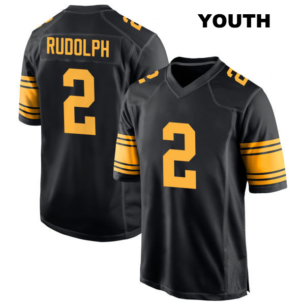Mason Rudolph Pittsburgh Steelers Stitched Youth Number 2 Alternate Black Game Football Jersey