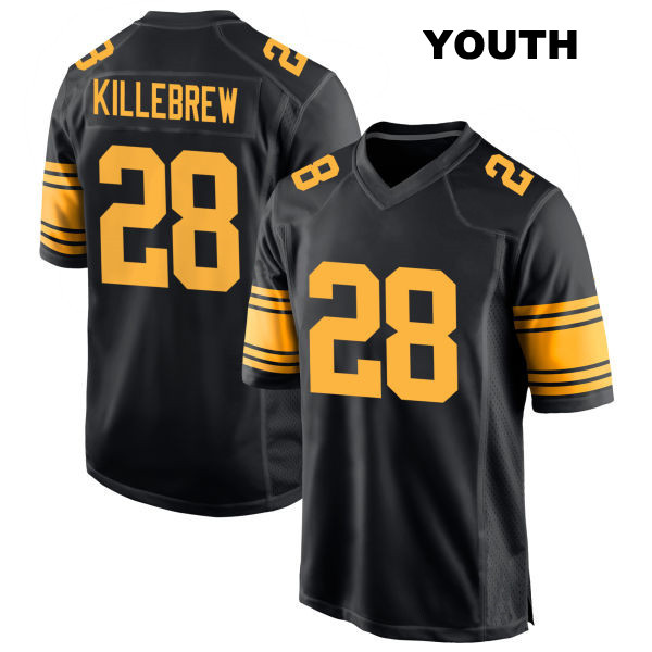Stitched Miles Killebrew Pittsburgh Steelers Youth Number 28 Alternate Black Game Football Jersey