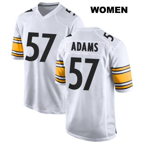 Montravius Adams Away Pittsburgh Steelers Womens Number 57 Stitched White Game Football Jersey