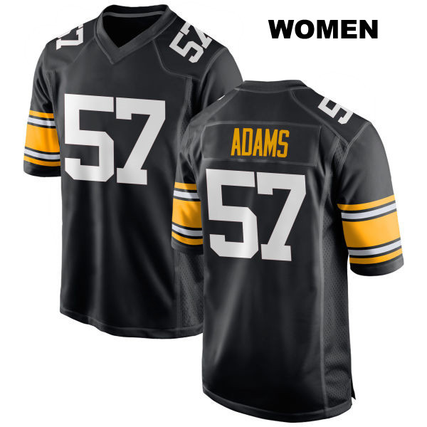 Stitched Montravius Adams Pittsburgh Steelers Home Womens Number 57 Black Game Football Jersey