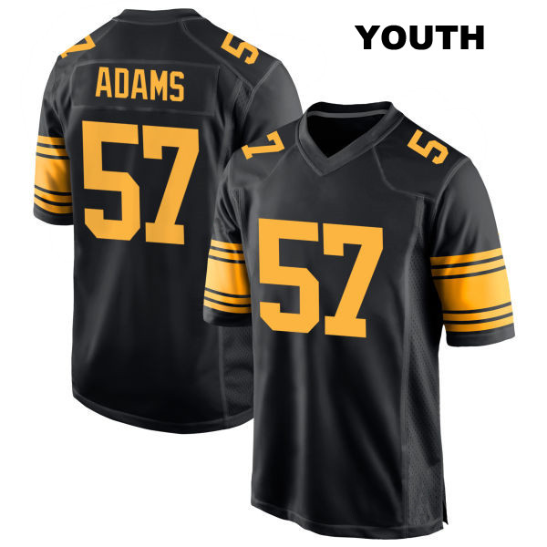 Montravius Adams Stitched Pittsburgh Steelers Youth Alternate Number 57 Black Game Football Jersey