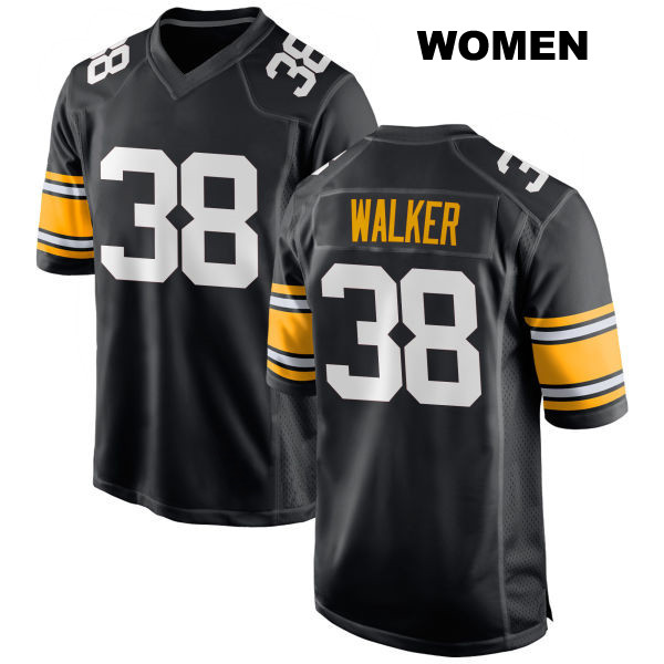Mykal Walker Home Pittsburgh Steelers Stitched Womens Number 38 Black Game Football Jersey