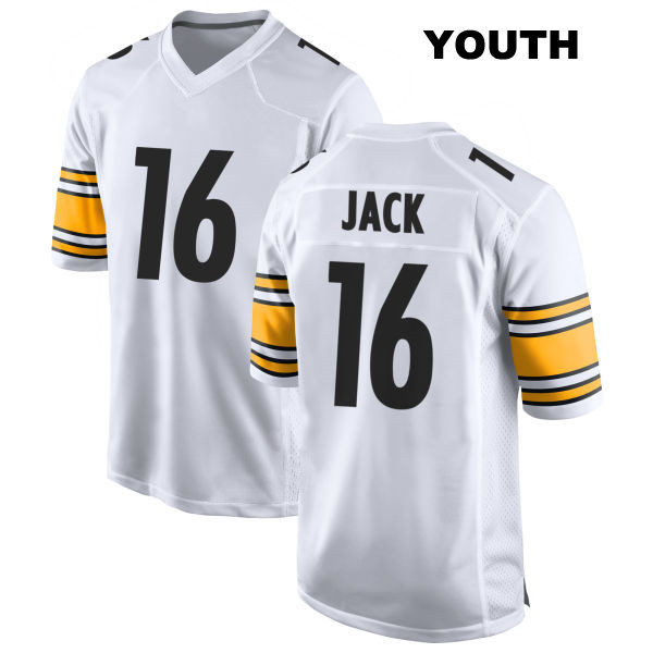 Myles Jack Away Pittsburgh Steelers Youth Number 16 Stitched White Game Football Jersey