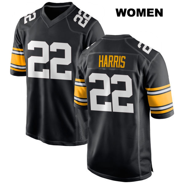 Najee Harris Pittsburgh Steelers Stitched Womens Number 22 Home Black Game Football Jersey