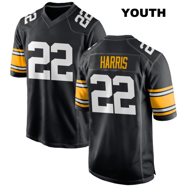 Najee Harris Pittsburgh Steelers Youth Stitched Number 22 Home Black Game Football Jersey