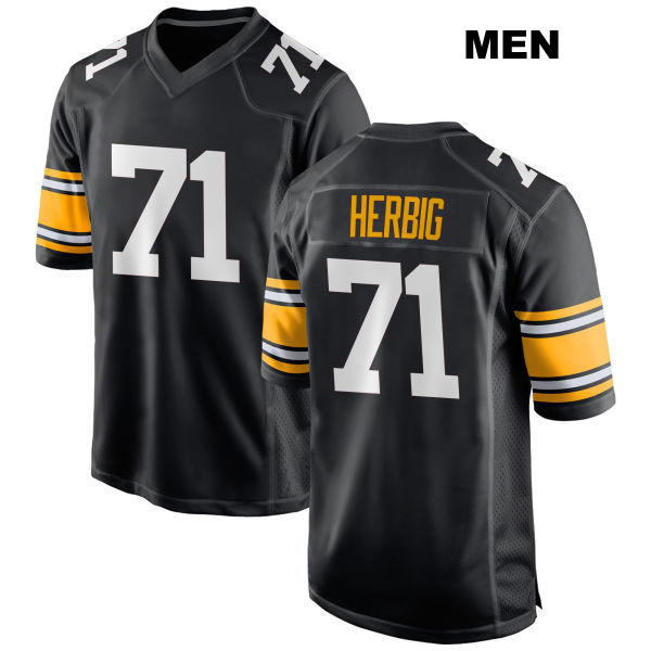 Nate Herbig Pittsburgh Steelers Home Mens Stitched Number 71 Black Game Football Jersey