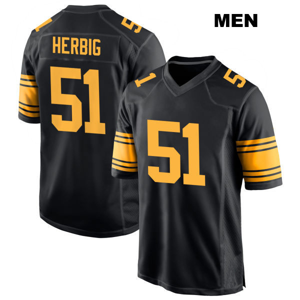 Nick Herbig Pittsburgh Steelers Stitched Mens Alternate Number 51 Black Game Football Jersey