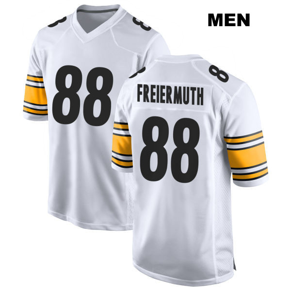 Pat Freiermuth Stitched Pittsburgh Steelers Away Mens Number 88 White Game Football Jersey