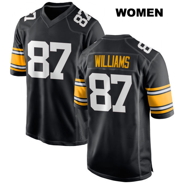 Stitched Rodney Williams Pittsburgh Steelers Home Womens Number 87 Black Game Football Jersey