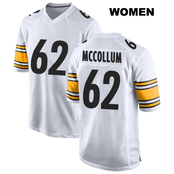 Ryan McCollum Pittsburgh Steelers Away Womens Number 62 Stitched White Game Football Jersey