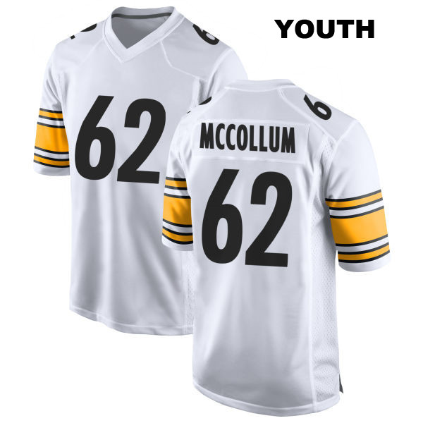 Stitched Ryan McCollum Pittsburgh Steelers Youth Away Number 62 White Game Football Jersey