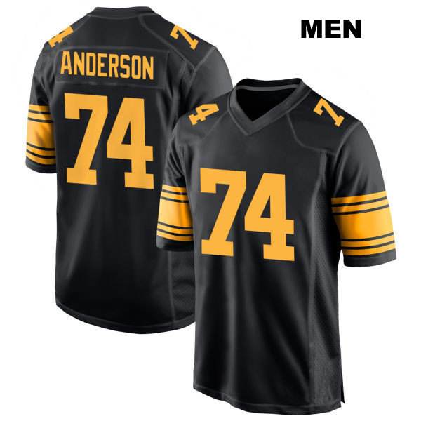 Spencer Anderson Stitched Pittsburgh Steelers Mens Number 74 Alternate Black Game Football Jersey