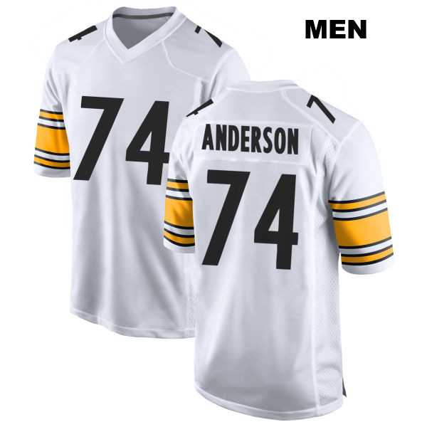 Spencer Anderson Away Stitched Pittsburgh Steelers Mens Number 74 White Game Football Jersey