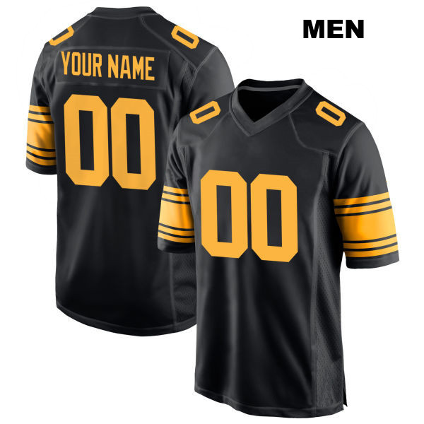 Stitched Steelers Customized Pittsburgh Steelers Mens Alternate Black Game Football Jersey