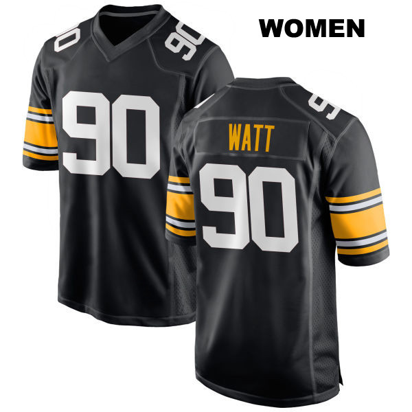 Stitched T.J. Watt Home Pittsburgh Steelers Womens Number 90 Black Game Football Jersey