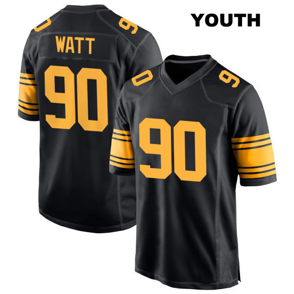 Alternate T.J. Watt Pittsburgh Steelers Youth Number 90 Stitched Black Game Football Jersey