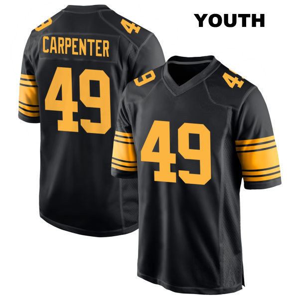 Tariq Carpenter Alternate Pittsburgh Steelers Stitched Youth Number 49 Black Game Football Jersey