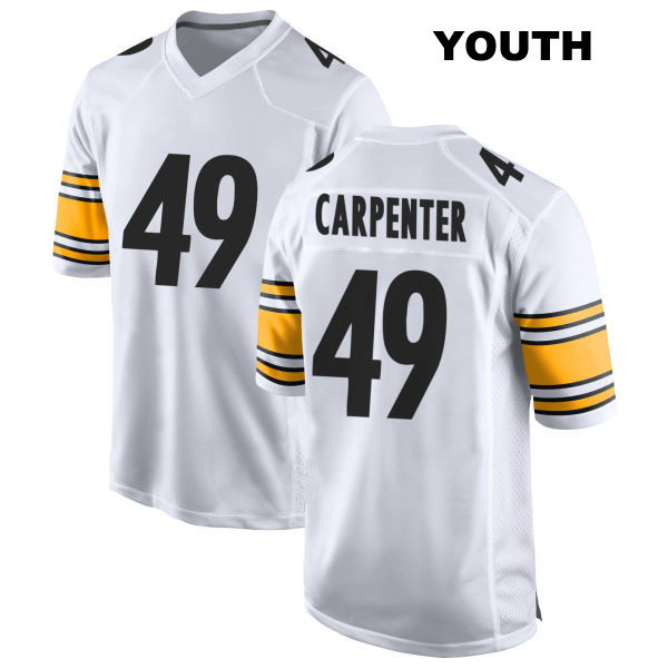 Tariq Carpenter Pittsburgh Steelers Stitched Youth Number 49 Away White Game Football Jersey